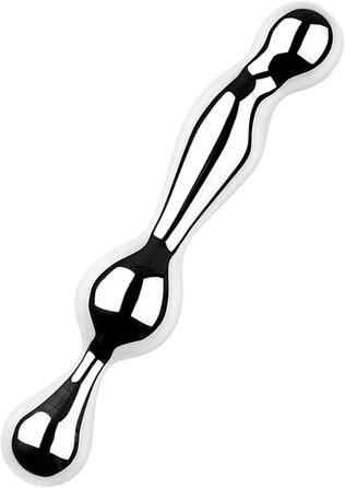 Анальний плагін з нержавіючої сталі XXL - подвійний, для ануса та вагіни, масаж G-точки, для чоловіків, жінок, пар