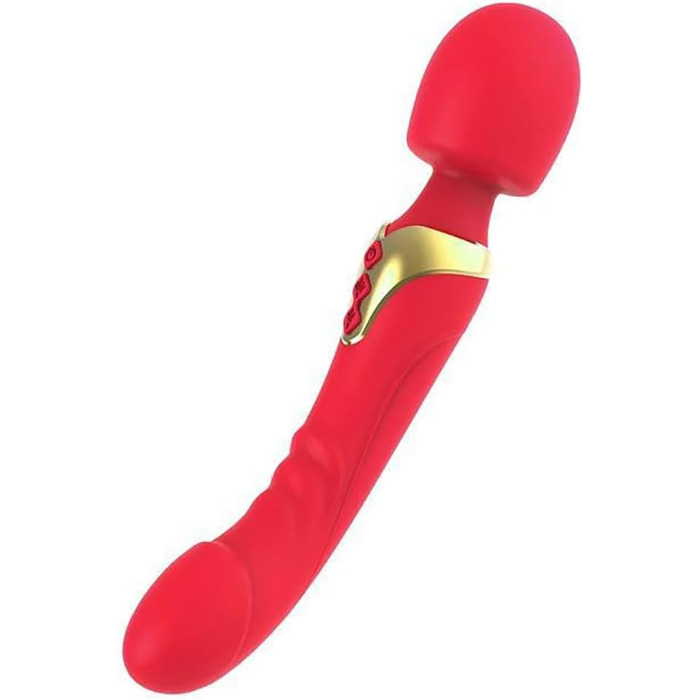 Вібратор Doppelkopf для жінок з функцією імпульсу, 10 режимів вібрації, силікон, G-точка, тихий, потужний масажер, секс-іграшка для жінок та пар (червоний)