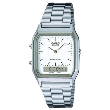 Аналоговий годинник Casio Collection Unisex Retro — сріблястий/білий