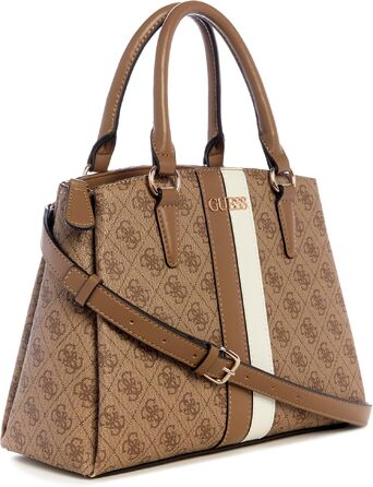 Жіноча сумка-сатчел GUESS Larisha з трьома відділеннями, колір Latte-Logo