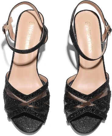 Жіночі туфлі-човники Dream Pairs на низьких підборах, чорні, розмір 37 EU