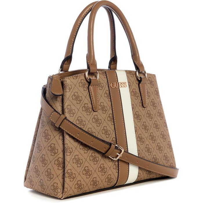 Жіноча сумка-сатчел GUESS Larisha з трьома відділеннями, колір Latte-Logo