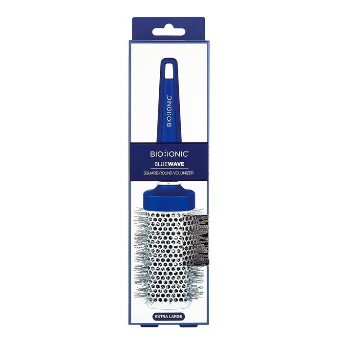 Кругла щітка для волосся Bio Ionic BlueWave X-Large NanoIonic — кондиціонуюча з гофрованим ворсом та ергономічною ручкою