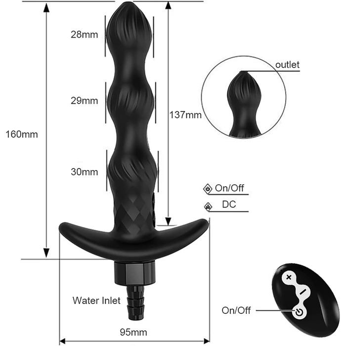 Анальний вібратор ChicLSQ з пультом дистанційного керування: 10 режимів, силікон, стимулятор G-точки, для чоловіків та жінок