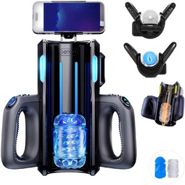 Електричний мастурбатор для чоловіків Leten з тримачем для телефону, подвійними ручками та набором аксесуарів