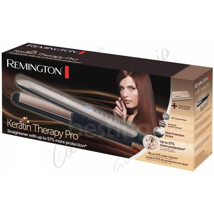 Випрямляч для волосся Remington Keratin Protect S8593 з керамічним покриттям, мигдальною олією та цифровим дисплеєм (160-230°C)