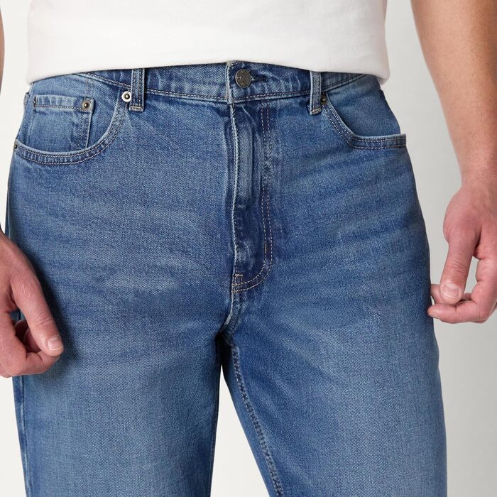 Чоловічі джинси Amazon Essentials Relaxed Fit, класичний середній синій колір, низька розтяжність, 36W / 32L