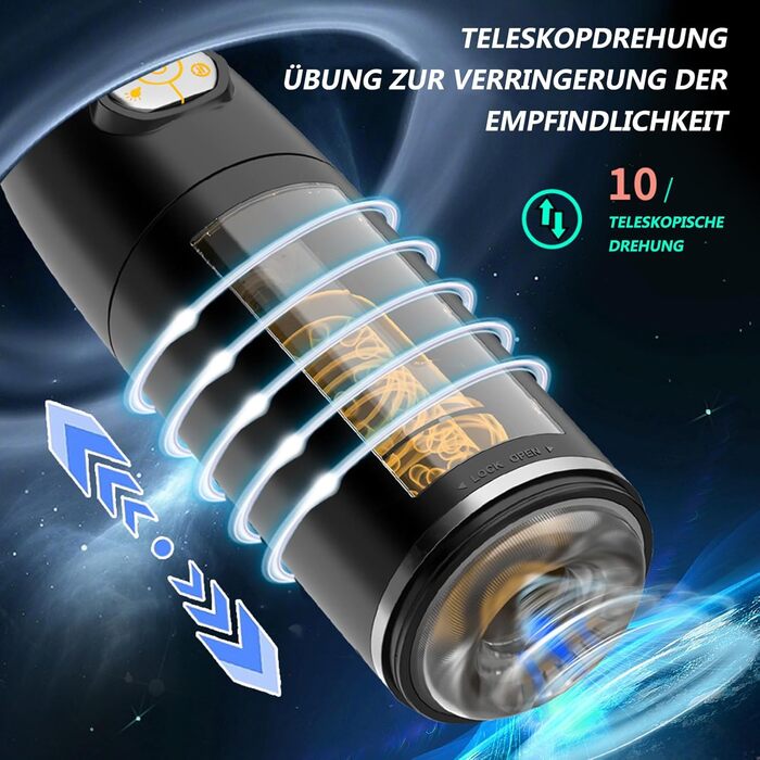 Електричний мастурбатор для чоловіків з 9 режимами та реалістичною вагіною, білий