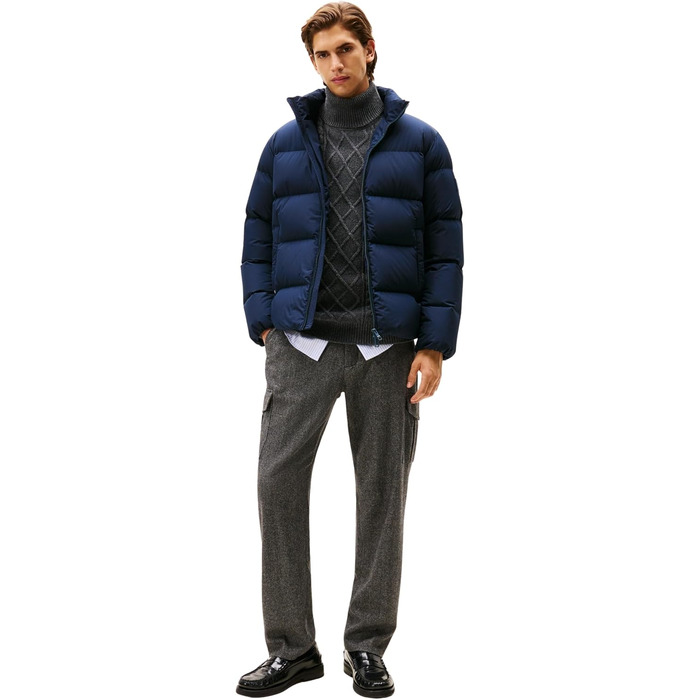 Чоловіча пуховика Tommy Hilfiger Down Stand з коміром-стійкою, XXL, колір Blue (Desert Sky)