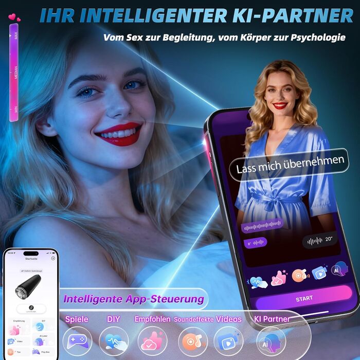 AI-Sync Електричний мастурбатор для чоловіків: Кубок з 7 режимами стимуляції (вакуум + ротація) та 3D реалістичною мушкою для імітації орального сексу