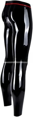 Чоловічі латексні лосини з кільцем на передній частині (чорний та червоний)