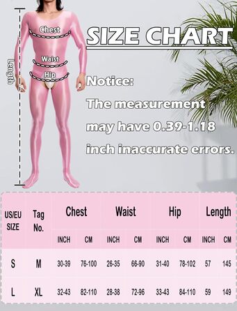 Комбінезон чоловічий AIEOE з відкриттям спереду, прозорий, рожевий, розмір EU S