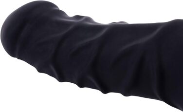 Латексний пеніс-чохол TOYLIE, 14 см, чорний, з платформою для кріплення до латексу - реалістичний дизайн, з мішком та головкою, MADE IN GERMANY