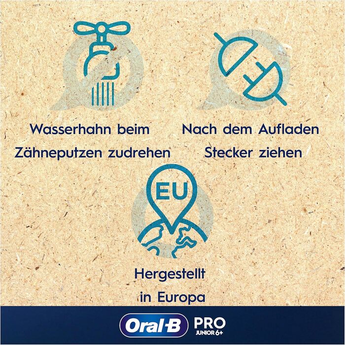 Електрична зубна щітка для дітей Oral-B Pro Junior, фіолетова, 3 режими чищення, м'яка щетина, для дітей від 6 років, з 1 насадкою