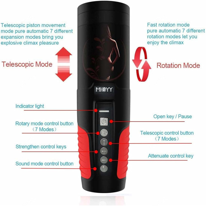 Електричний секс-іграшка для вагінального секса з 7 телескопічними та ротаційними режимами