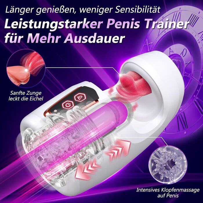 Мастурбатор для чоловіків з вібрацією - набір сексуальних іграшок для чоловіків з реалістичною імітацією орального сексу та вібрацією для головки статевого члена