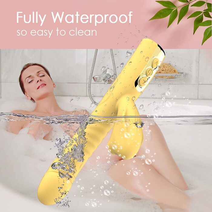 Вібратор JFRong 3-в-1 для жінок: G-точка, клітора та анус. 8 режимів, 5 режимів вакууму, тихий силіконовий масажер для дорослих. Колір: жовтий