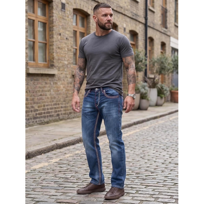 Чоловічі джинси Rock Creek Denim M33 з посиленими швами, темно-сині (42W / 36L, Rc-2272)