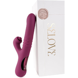 Вібратор для інтимної стимуляції SEKOVE Rabbit, Duale Стимуляція, перламутрові кульки, торкання клітора (Deep Purple)