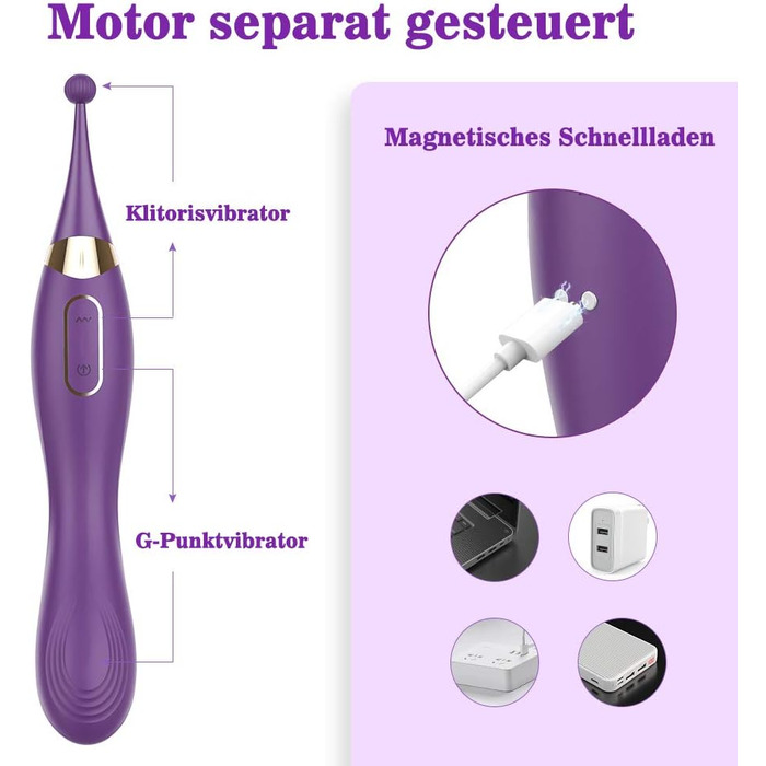 Вібратор G-точка високої частоти для жінок Adorime, водонепроникний стимулятор клітора, секс-іграшка для стимуляції клітора, вагінальної зони та сосків, для одного користувача
