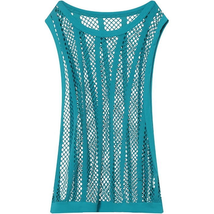 Чоловіча майка з сіткою та смугами, прозора сітка, без рукавів, з вирізами, прозора білизна, зелена M