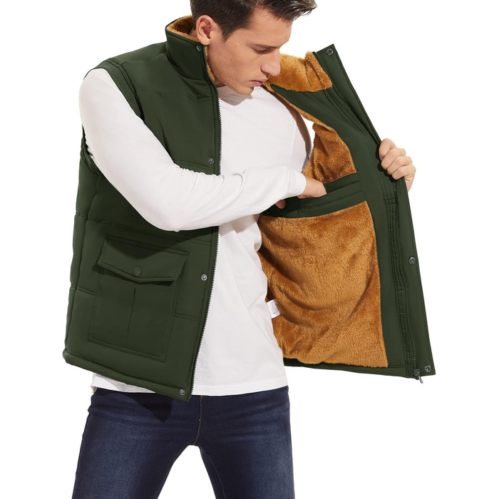 Чоловічий флісовий жилет MAGCOMSEN для активного відпочинку, терможилет Outdoor (XXL, армійський зелений)