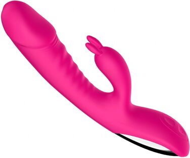 Вібратор силіконовий для G-точки з 10 режимами вібрації, нагріванням, для жінок. Кролик, рожевий. Інтимні іграшки