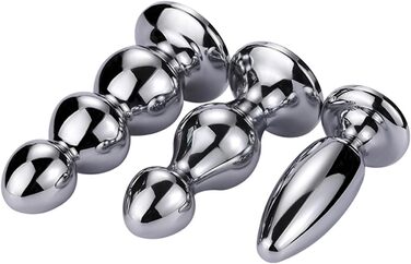 Анальний масажер Stile Extra Lang з металу та діамантовою основою. Стимулятор G-точки, простати. Для чоловіків та жінок. Срібло, розмір S.