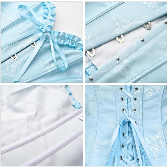 Корсет для повного бюсту KUOSE, корсет для живота, топ, великі розміри, чорний, світло-блакитний