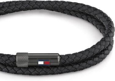 Шкіряний браслет Tommy Hilfiger для чоловіків з магнітною застібкою, чорний