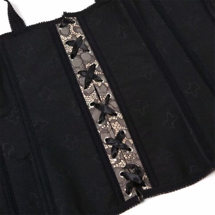 Корсет топ бюстєль для жінок, повний розмір, атлас, квіткова мережка, шнурівка, білий, 5XL