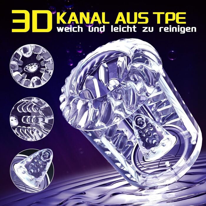 Електричний мастурбатор для чоловіків з телескопічною конструкцією, ротацією, вібрацією та функцією соски. Масажер для пеніса, секс-іграшка.