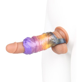 Секс-іграшка для чоловіків: силіконовий гінзент з кільцем для яєчок та відкритим наконечником для збільшення статевого члена та підтримки ерекції