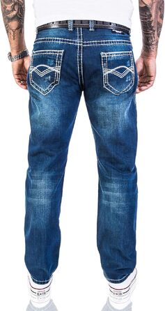 Чоловічі джинси Rock Creek Denim M33 з товстими швами, сині, розмір 32W / 30L