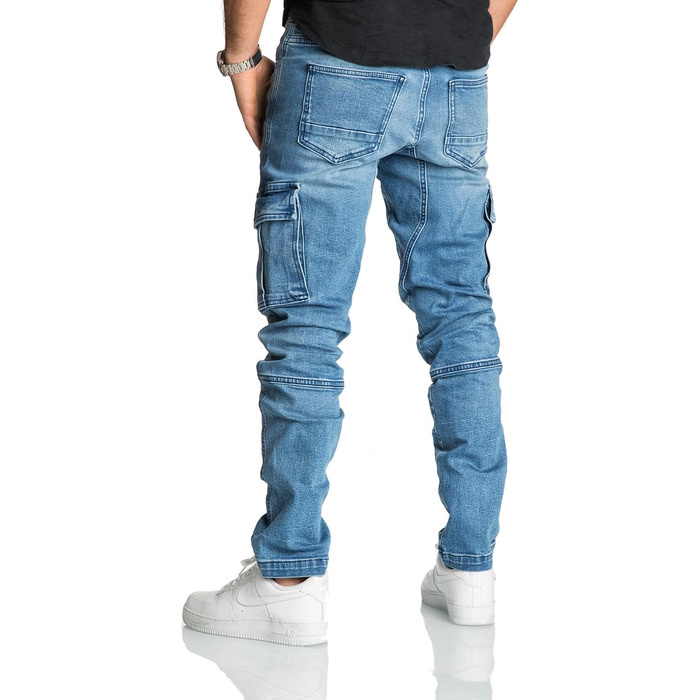 Чоловічі джинси-карго REPUBLIX Regular Slim Denim Destroyed, світло-блакитні (40W / 34L)