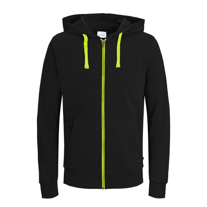 Чоловіча толстовка-худі на блискавці Jack & Jones Jjeholmen Noos, чорна (Reg Fit, XXL)