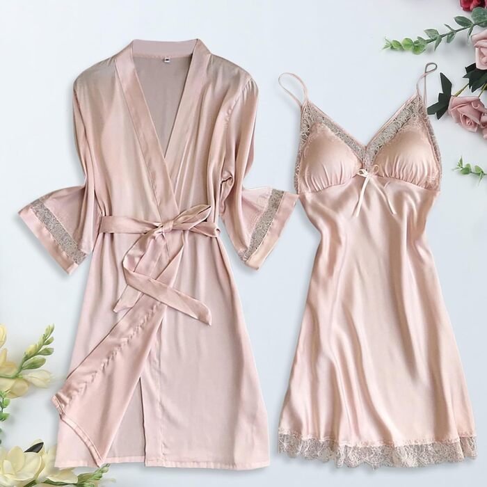 Піжама жіноча MILAX з квітковим принтом: нічна сорочка, халат, кімоно, банджі, нічна сукня (XL)