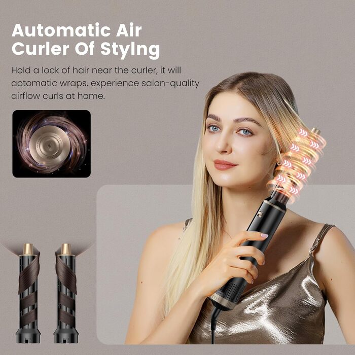 Мультистайлер для волосся 5 в 1 Haarstyler 1000W: фен-щітка, гофре, вирівнювач та насадки для завивки, білий