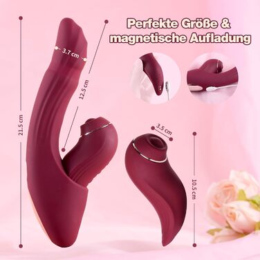 Вібратор для жінок 5-в-1 з керуванням через додаток, стимуляція G-точки та клітора, 7 режимів, нагрів до 42°C, комплект