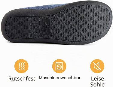 Чоловічі домашні капці RockDove з підкладкою Sherpa та ефектом пам'яті Memory Foam, темно-сині, розмір 42/43 EU