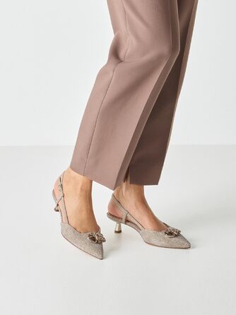 Жіночі босоніжки Tamaris Slingpumps з відкритим носком, комбіновані (текстиль/синтетика), колір Pearl Glam, розмір 39 EU