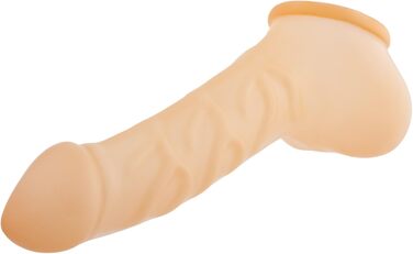 Латексний пеніс-чохол TOYLIE з презервативом, 14 см, напівпрозорий, з мішком та вираженою головкою, MADE IN GERMANY