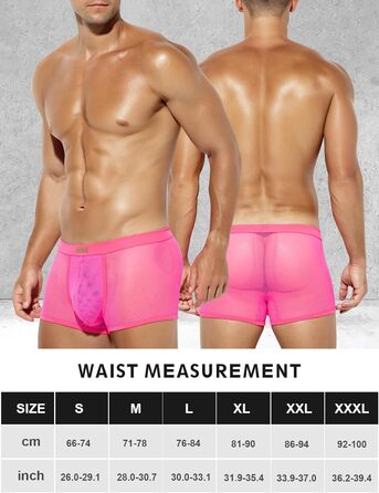 Боксерки чоловічі Caey Kevin Herren з прозорим матеріалом, низька талія, комплект 6 шт. (рожевий, L)