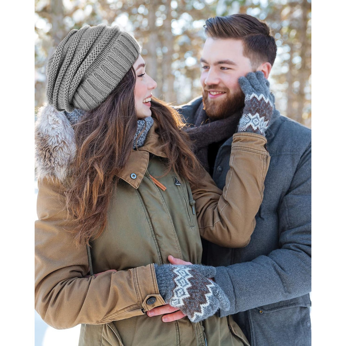 Жіноча в'язана шапка-біні FURTALK Slouch Beanie у стилі стрітстайл, тепла зимова шапка грубой в'язки, м'яка, червона (один розмір)