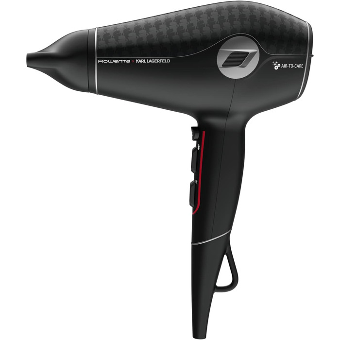 Випрямляч для волосся Rowenta x Karl Lagerfeld SF467L K/Pro Stylist з кератиновим покриттям Glow, іонізацією та вбудованим гребінцем, 140-210°C, чорний/червоний