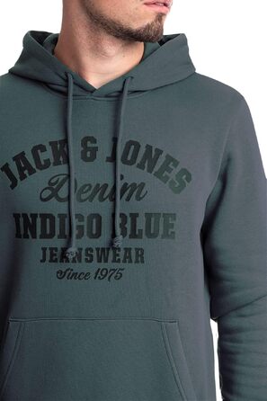 Чоловіче худі з капюшоном Jack & Jones Logo edona age Mika 4, темно-сіре (S)