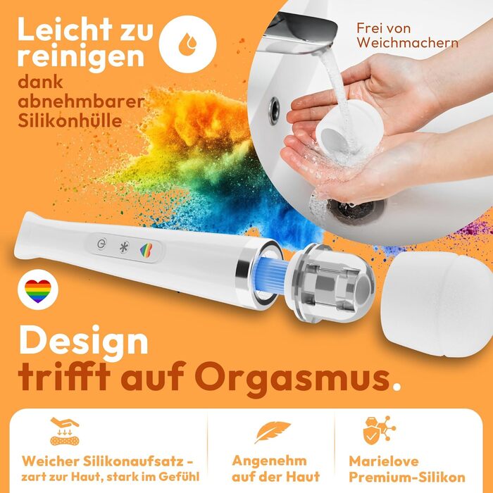 Вібратор-масажер Magic Wand для жінок – 20 режимів, 10 інтенсивностей, бездротовий, з силіконовою головкою, для кліторального масажу, секс-іграшка для пар та індивідуального використання (білий)