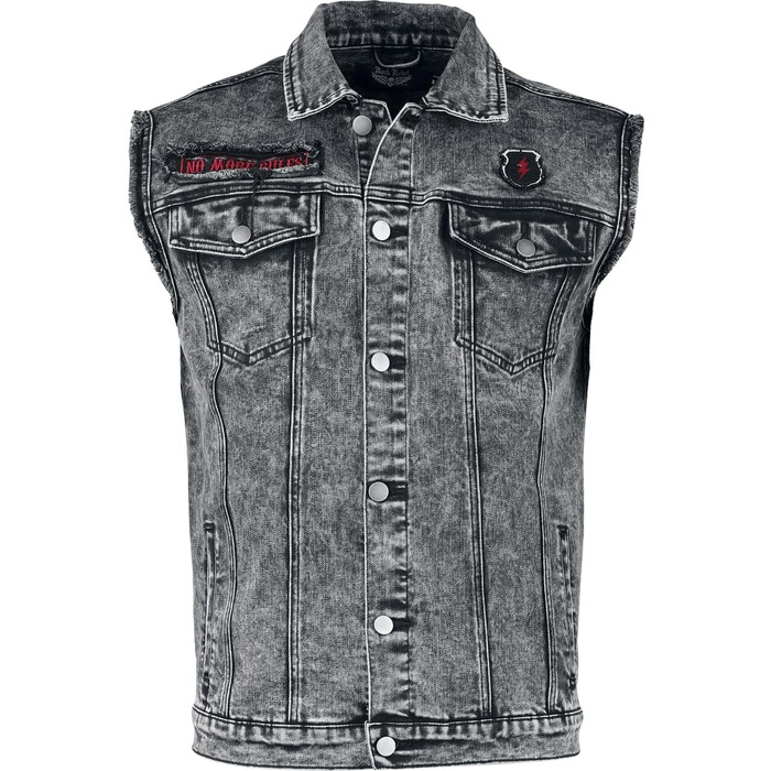 Чоловічий жилет Rock Rebel by EMP чорного кольору з ефектом Acid-Wash, розмір S