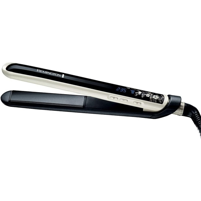 Випрямляч для волосся Remington Pearl S9501 з керамічним покриттям та перлами, LCD-дисплеєм, регулюванням температури 150-235°C та сумкою для зберігання