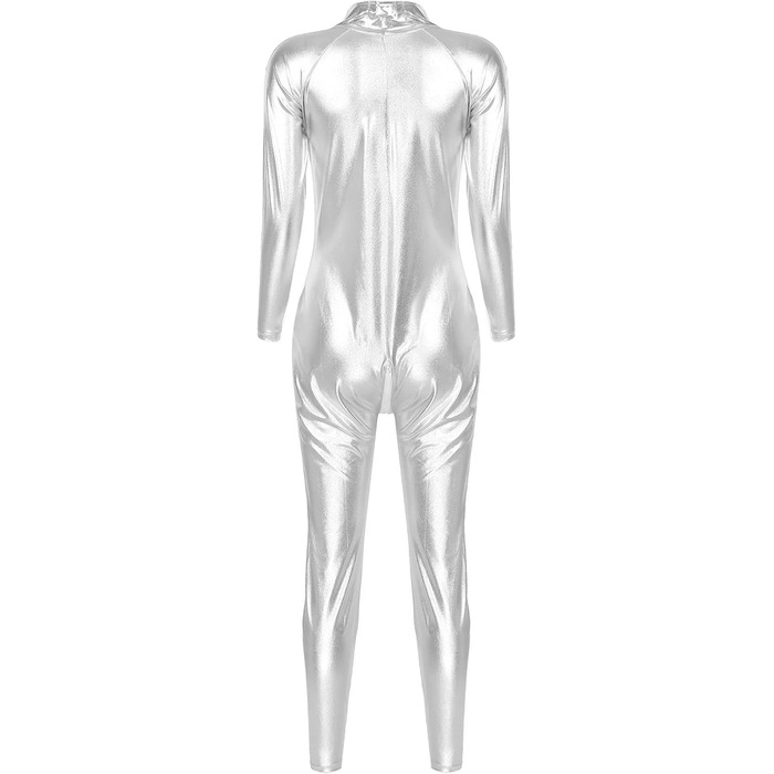 Жіночий комбінезон з довгим рукавом GRRKDFQ срібного кольору, розмір XXL